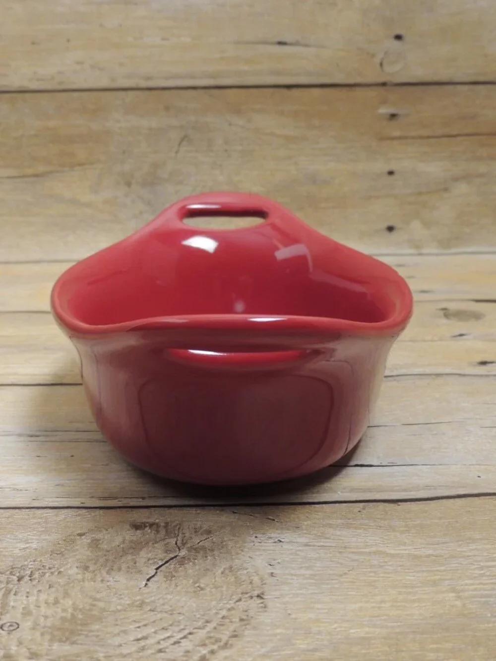 Rachael Ray Glazed Stoneware Red Oval Casserole Baking Dish 2 Handles 12 oz